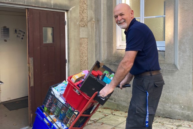 Donations for the Sunday food bank